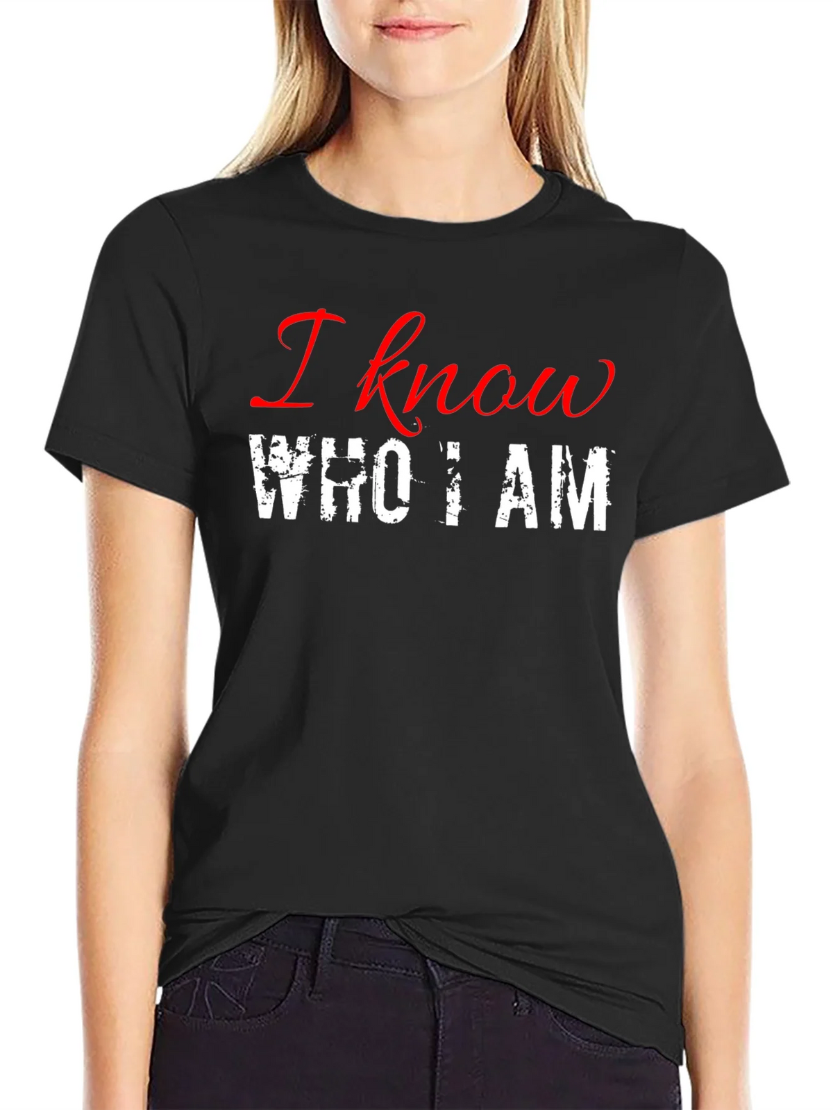 I Know Who I Am Black T-Shirt - Bold Statement Tee product image 2