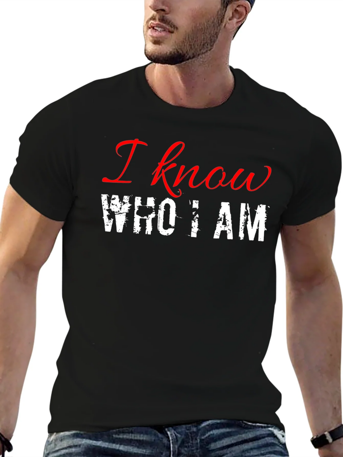 I Know Who I Am Black T-Shirt - Bold Statement Tee product image 6