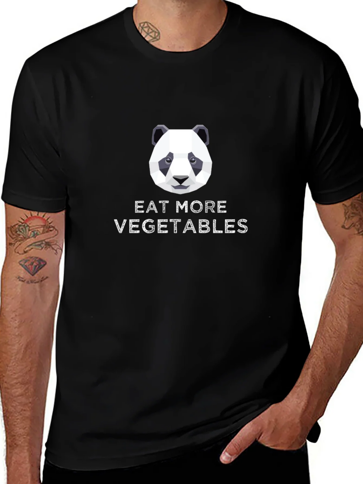 Eat More Vegetables Panda T-Shirt product image 1