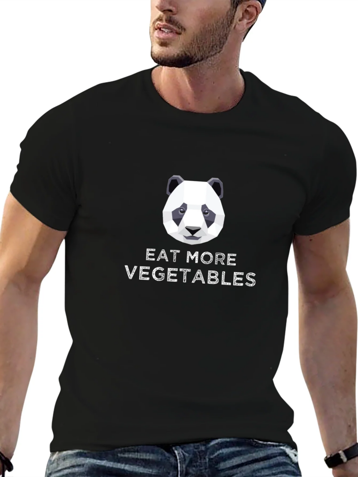 Eat More Vegetables Panda T-Shirt product image 5