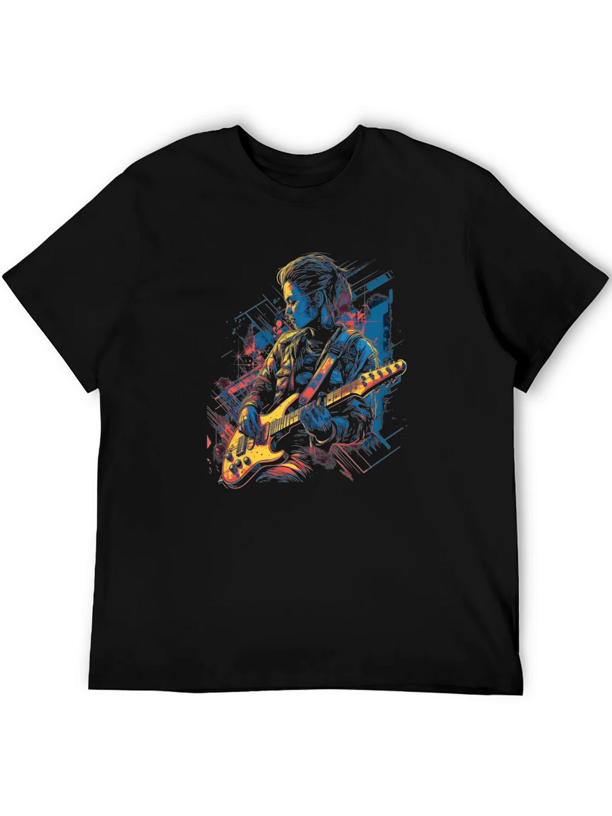 Guitar Player Graphic Black Tee product image 5