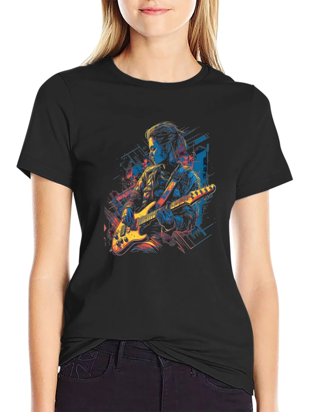 Guitar Player Graphic Black Tee product image 2