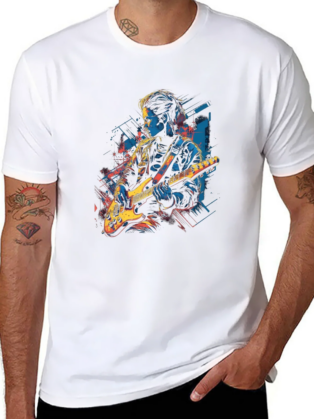 Guitar Player Graphic Black Tee product image 7