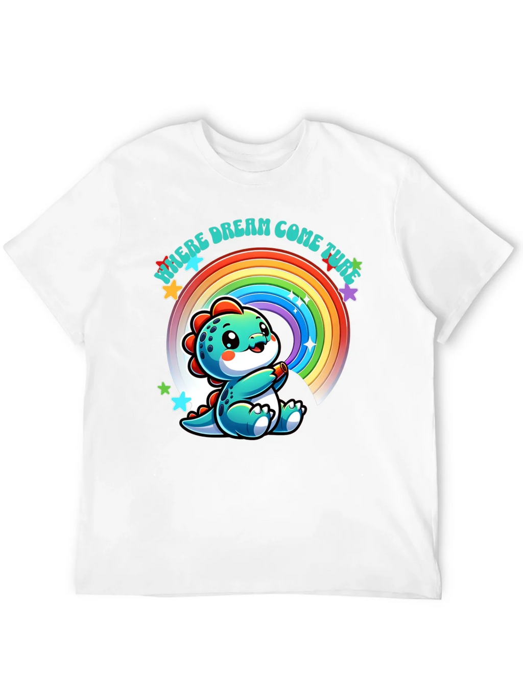 Cute Dinosaur Rainbow T-Shirt product image 7