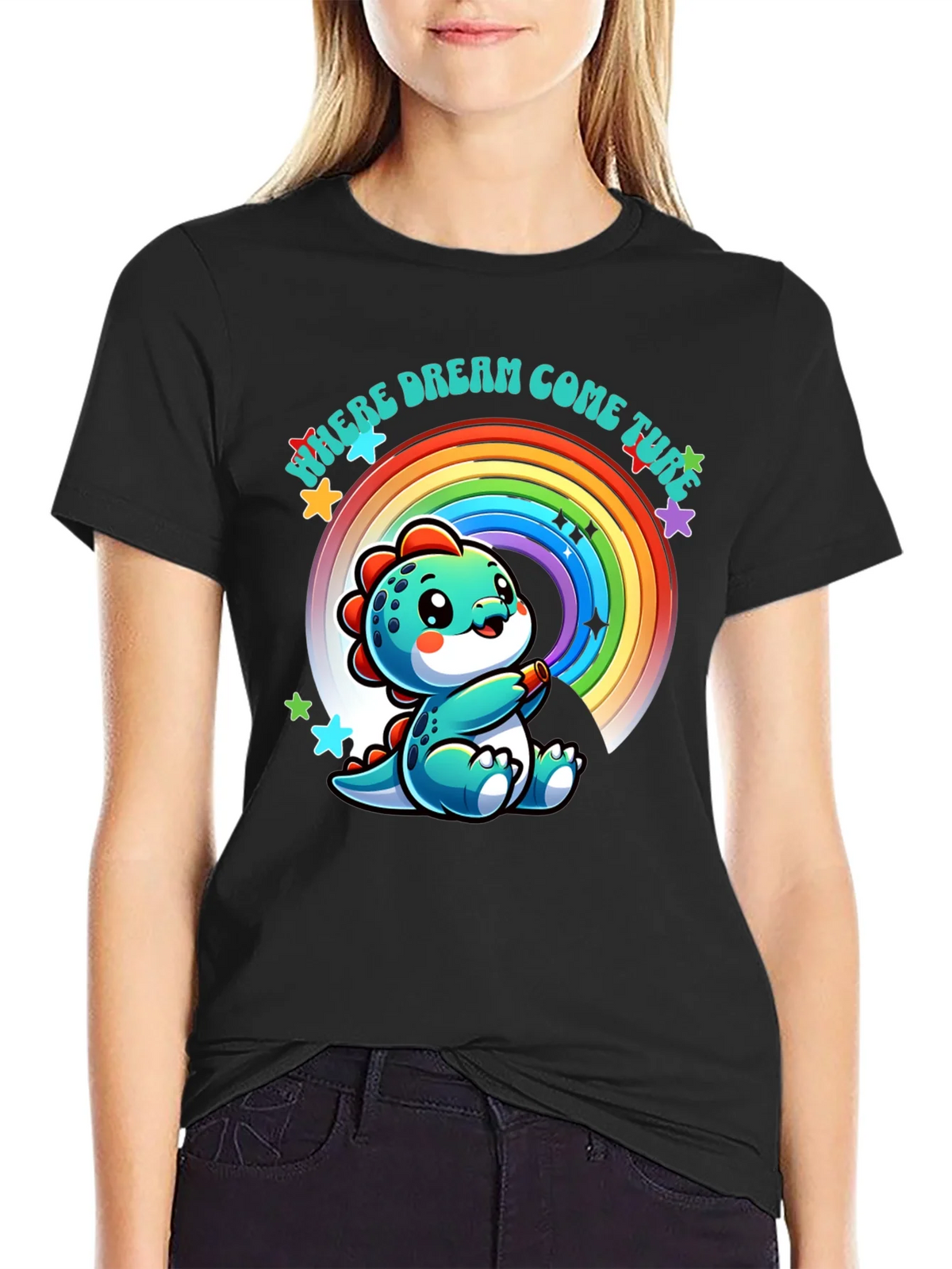 Cute Dinosaur Rainbow T-Shirt product image 1