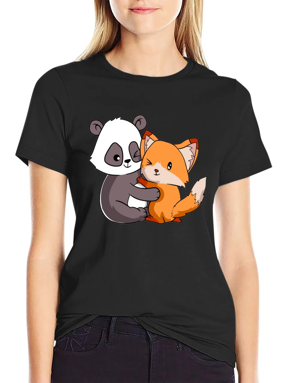Panda and Fox Hug Graphic Tee product image 2