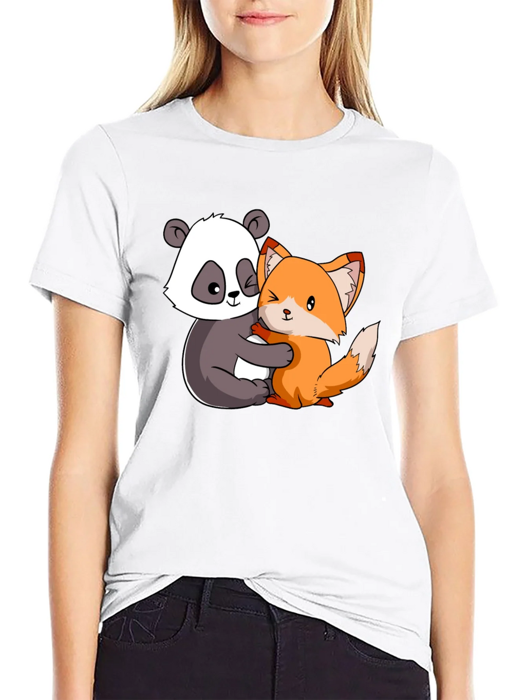 Panda and Fox Hug Graphic Tee product image 8