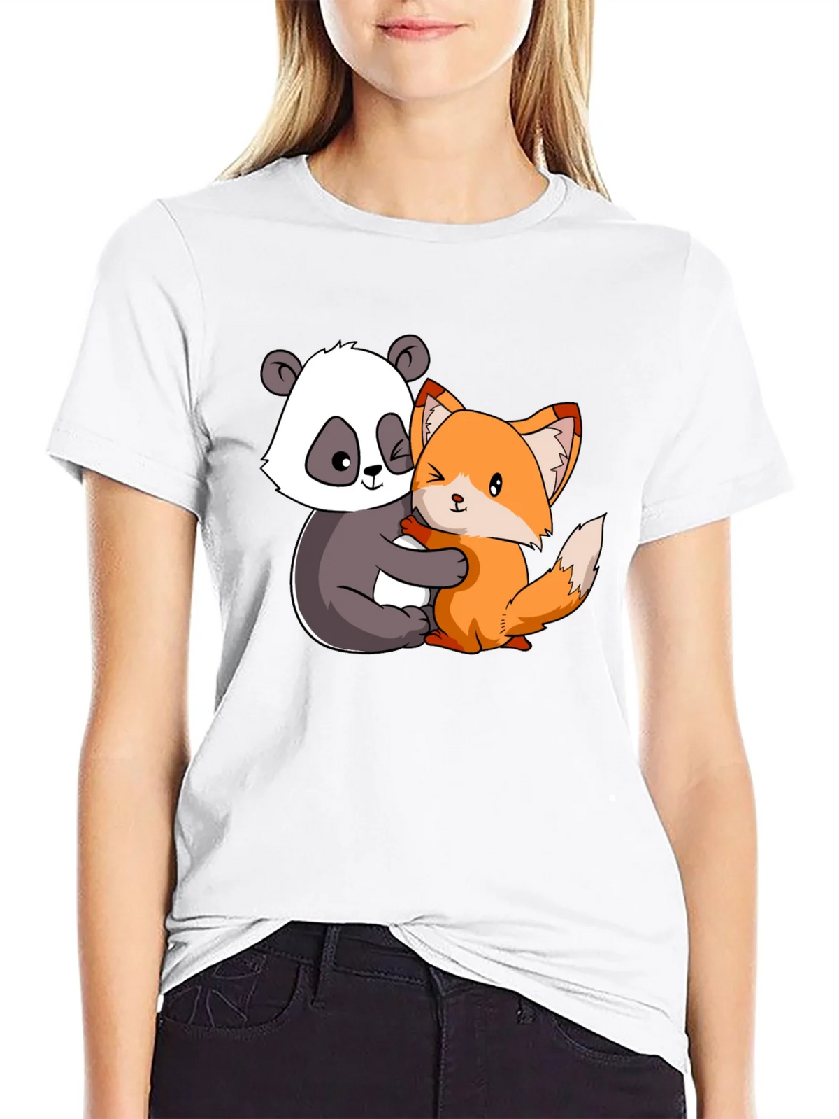 Panda and Fox Hug Graphic Tee product image 8