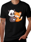 Panda and Fox Hug Graphic Tee product image 1