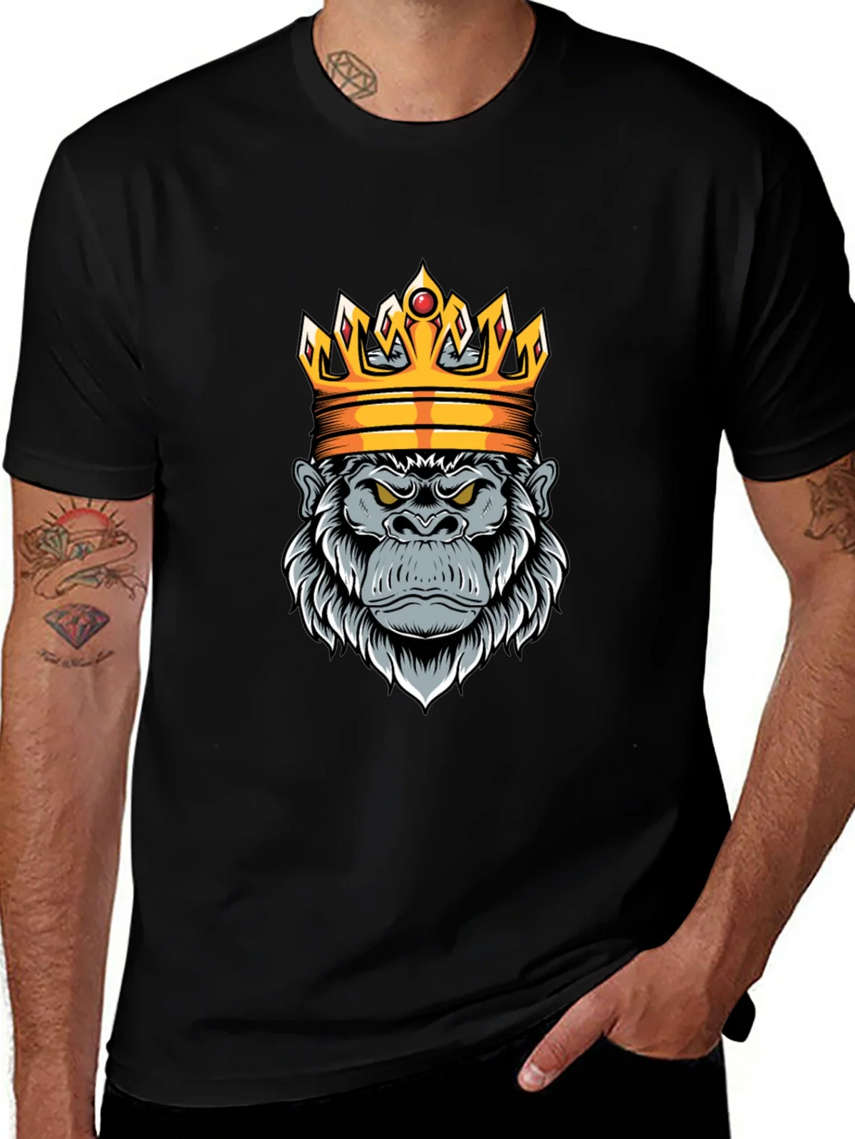 King Gorilla Graphic Tee - Black Cotton product image 1