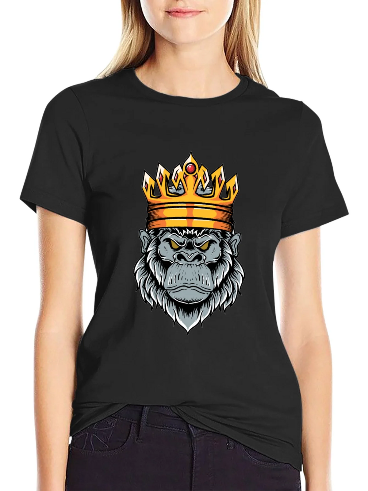 King Gorilla Graphic Tee - Black Cotton product image 2
