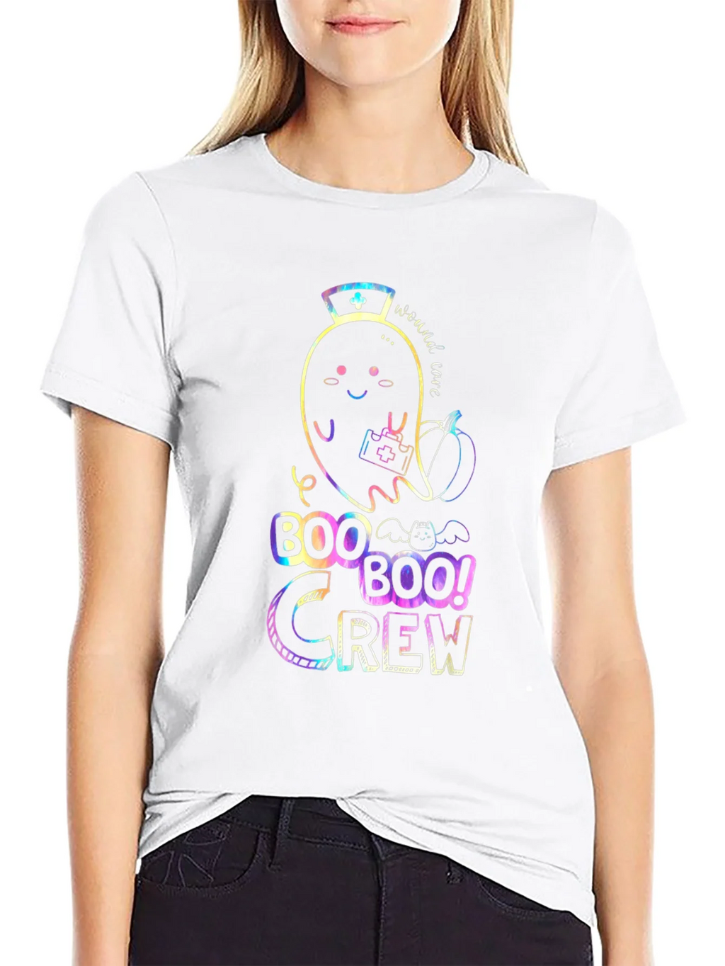Boo Crew Halloween Nurse Ghost T-Shirt product image 7