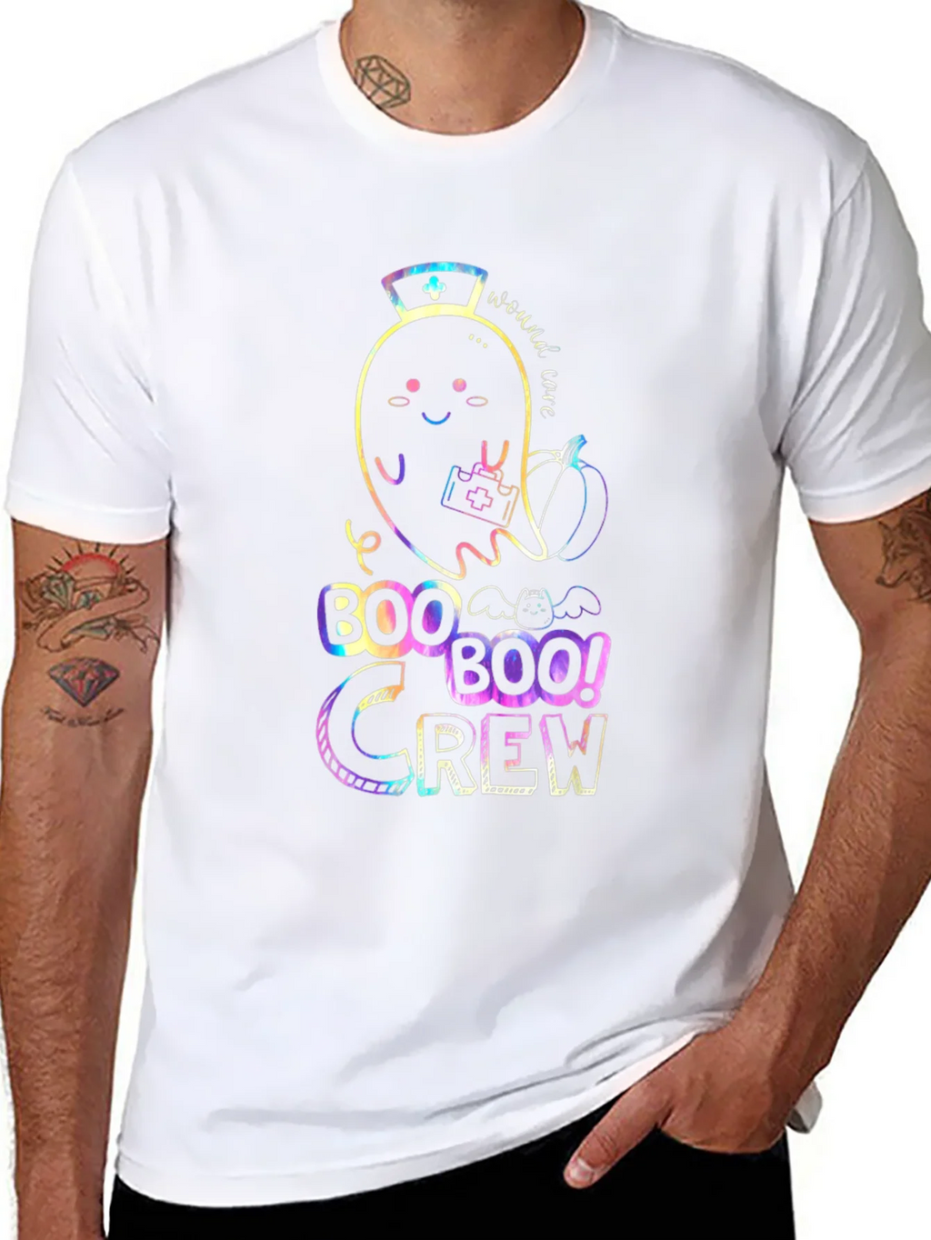 Boo Crew Halloween Nurse Ghost T-Shirt product image 6