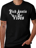 Rich Auntie Vibes Black T-Shirt product image 1