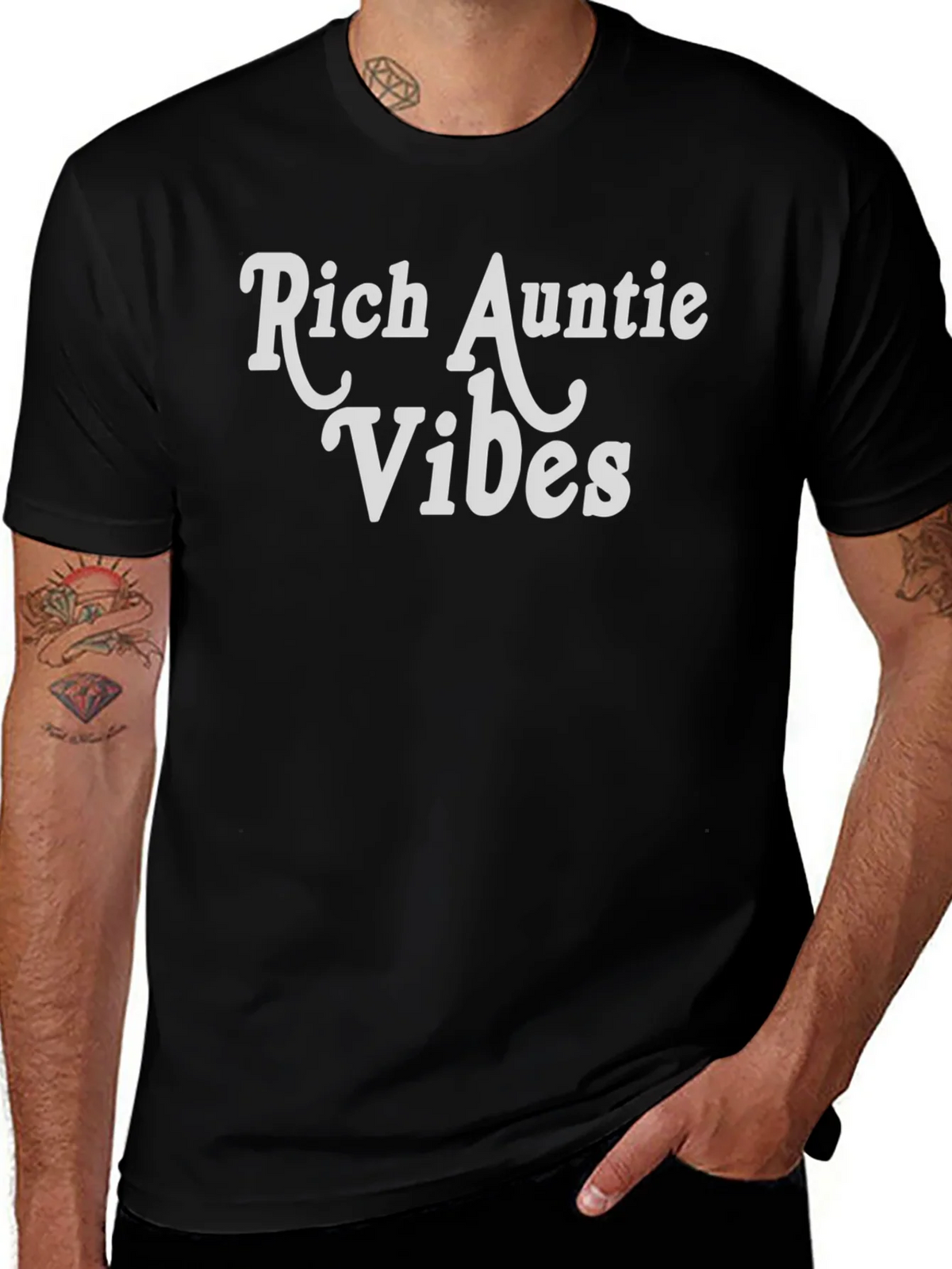 Rich Auntie Vibes Black T-Shirt product image 1