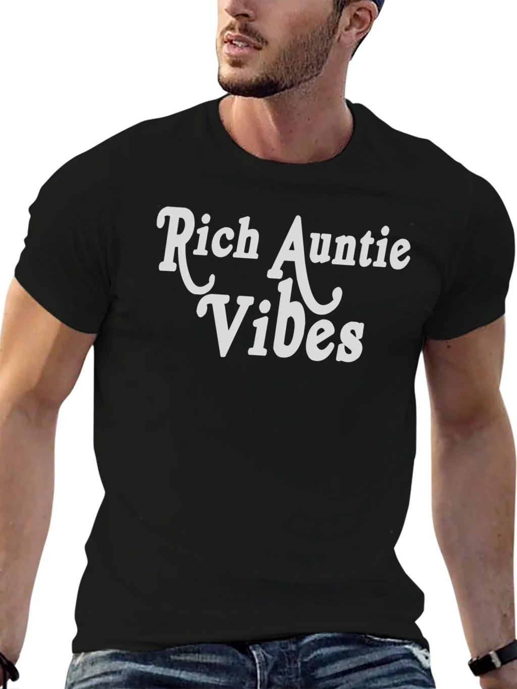 Rich Auntie Vibes Black T-Shirt product image 6