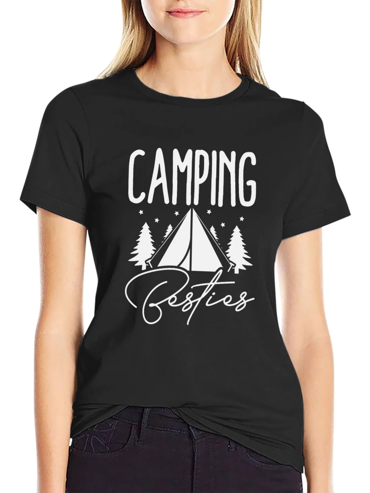 Camping Besties T-Shirt - Black Graphic Tee product image 2