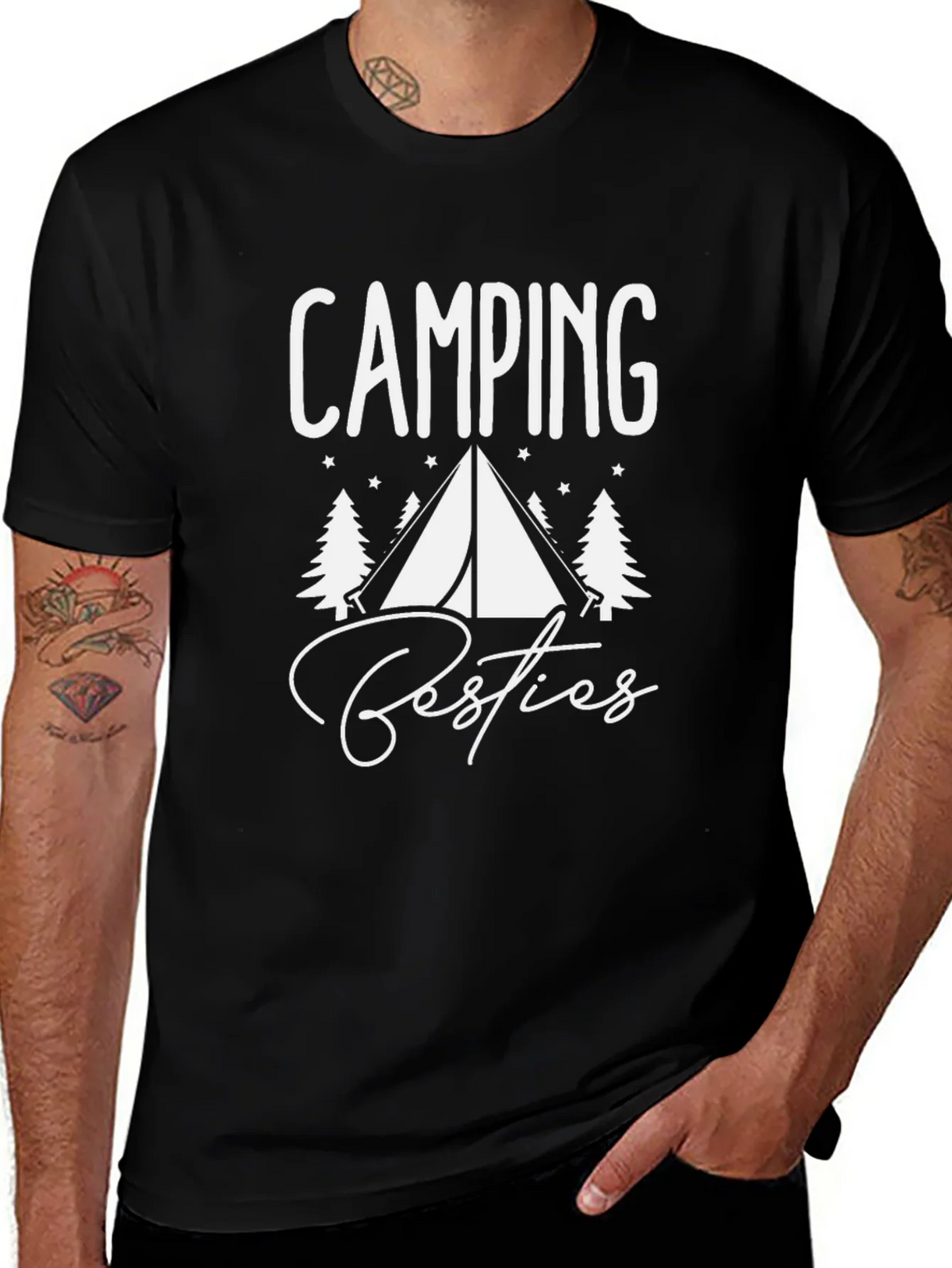 Camping Besties T-Shirt - Black Graphic Tee product image 1