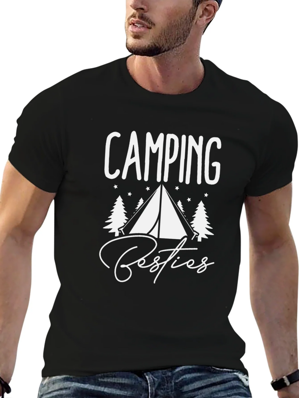 Camping Besties T-Shirt - Black Graphic Tee product image 6