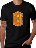 Geometric Mandala Graphic Print Black T-Shirt product image 1
