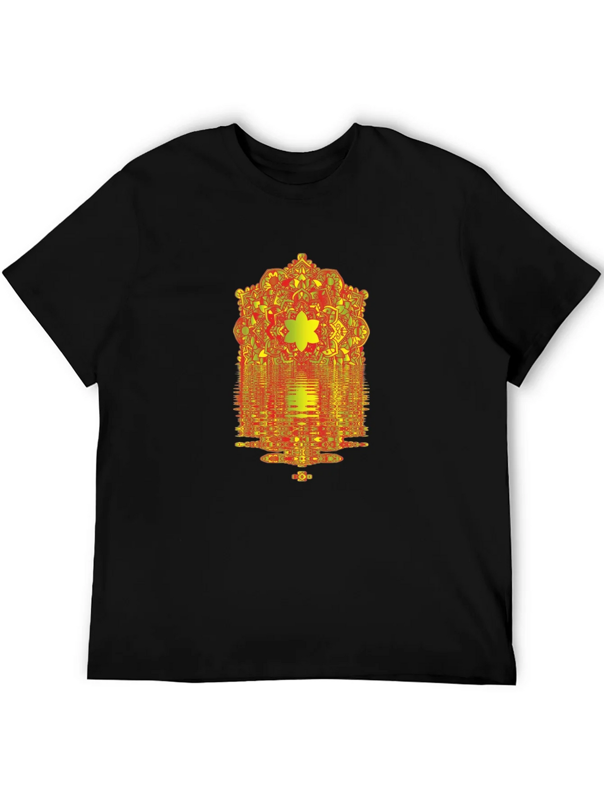Geometric Mandala Graphic Print Black T-Shirt product image 5
