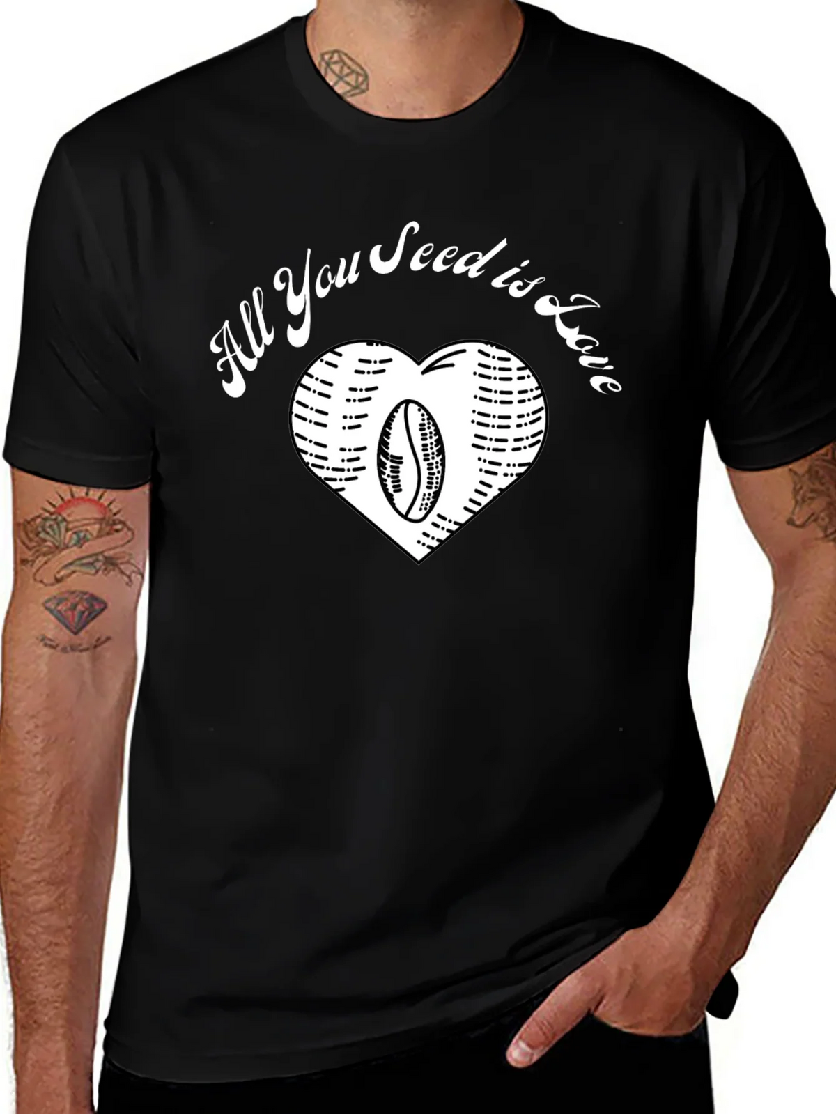 All You Seed is Love Coffee Bean Heart T-Shirt product image 1