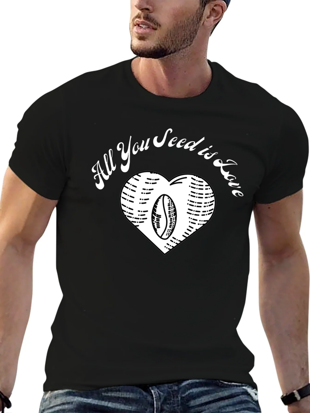All You Seed is Love Coffee Bean Heart T-Shirt product image 6