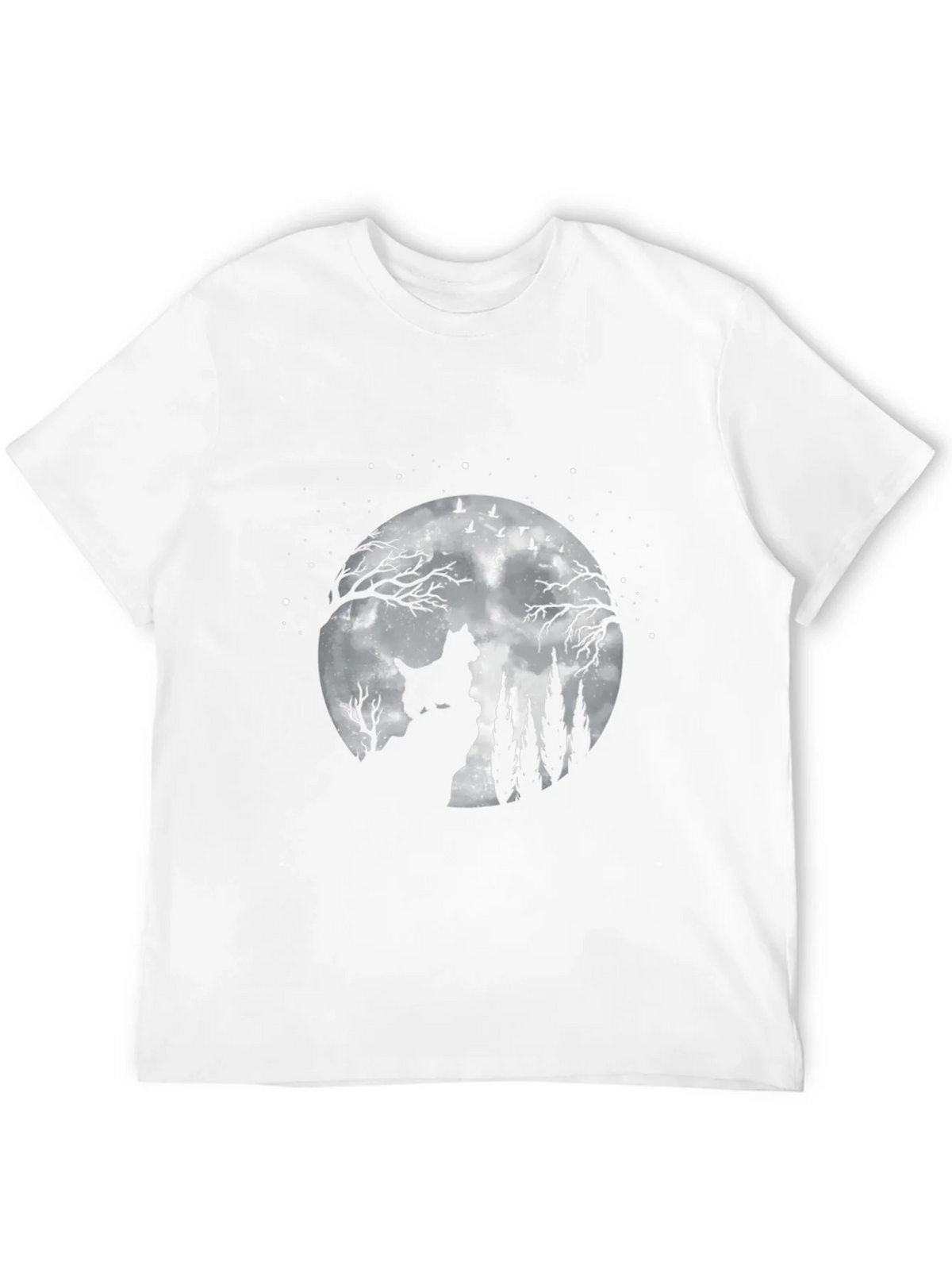 Dog Moon Scene Graphic Tee - Black Cotton T-Shirt product image 3