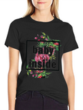 Floral Baby Inside Graphic T-Shirt - Black product image 1