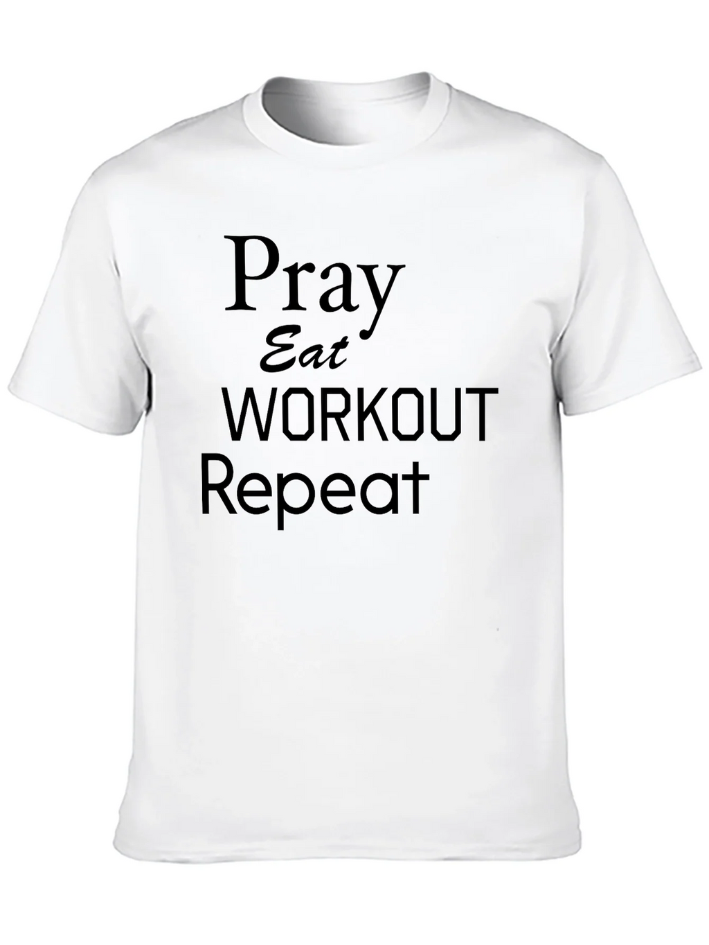 Pray Eat Workout Repeat Black T-Shirt product image 9