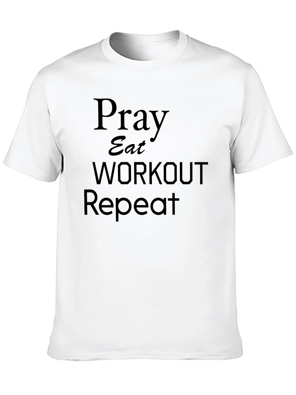 Pray Eat Workout Repeat Black T-Shirt product image 9