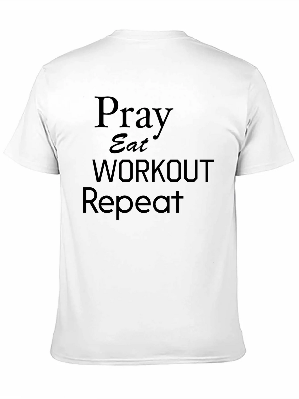Pray Eat Workout Repeat Black T-Shirt product image 10