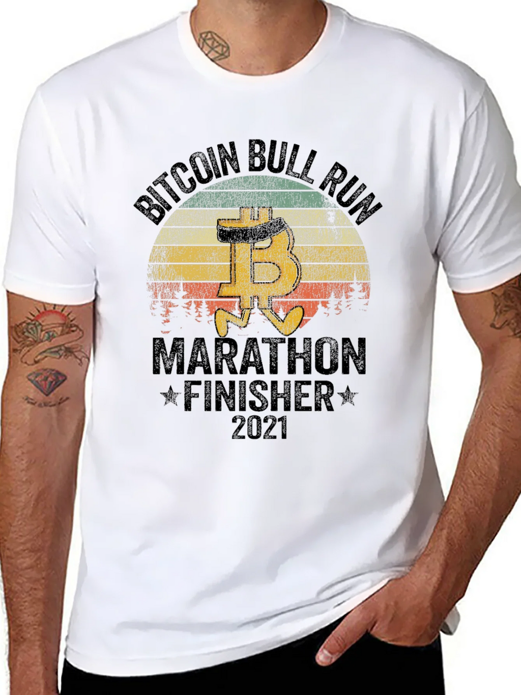 Bitcoin Bull Run Marathon Finisher 2021 T-Shirt product image 7