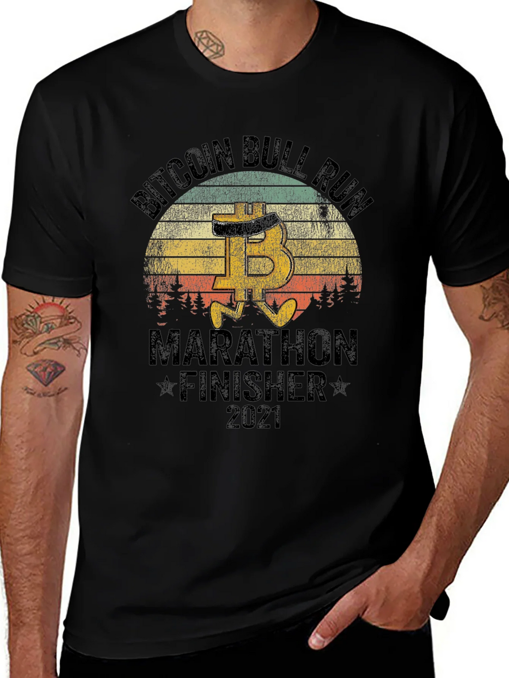 Bitcoin Bull Run Marathon Finisher 2021 T-Shirt product image 1