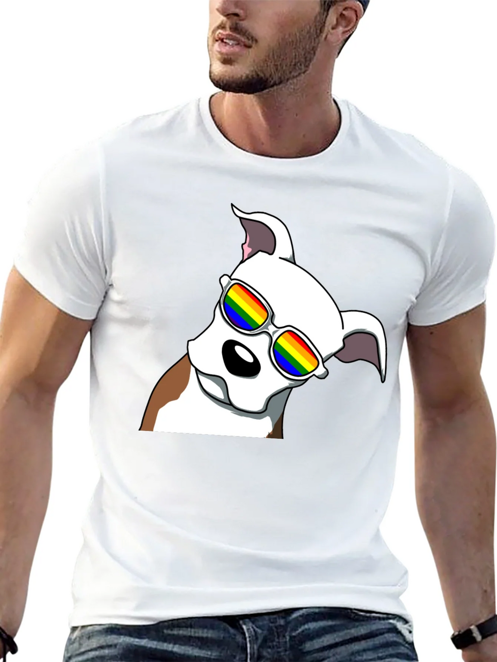 Cool Dog Tee - Rainbow Glasses Black T-Shirt product image 12