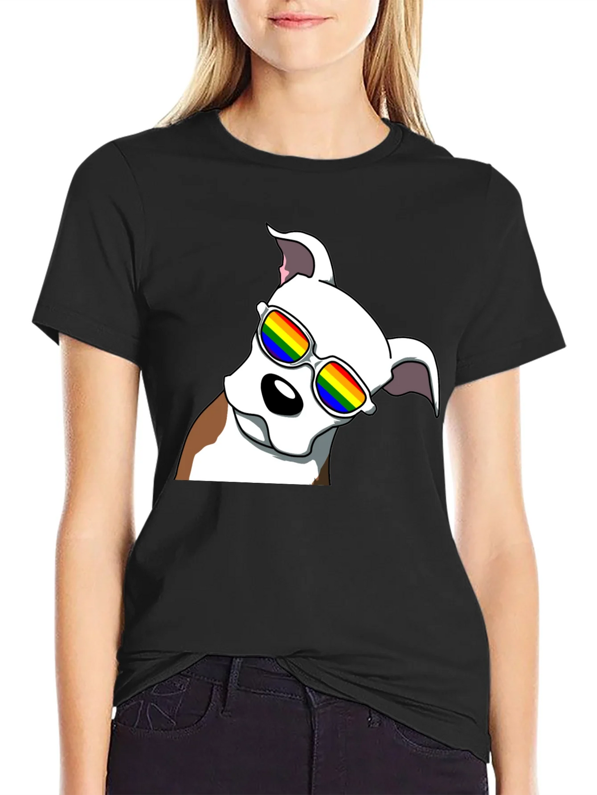 Cool Dog Tee - Rainbow Glasses Black T-Shirt product image 2