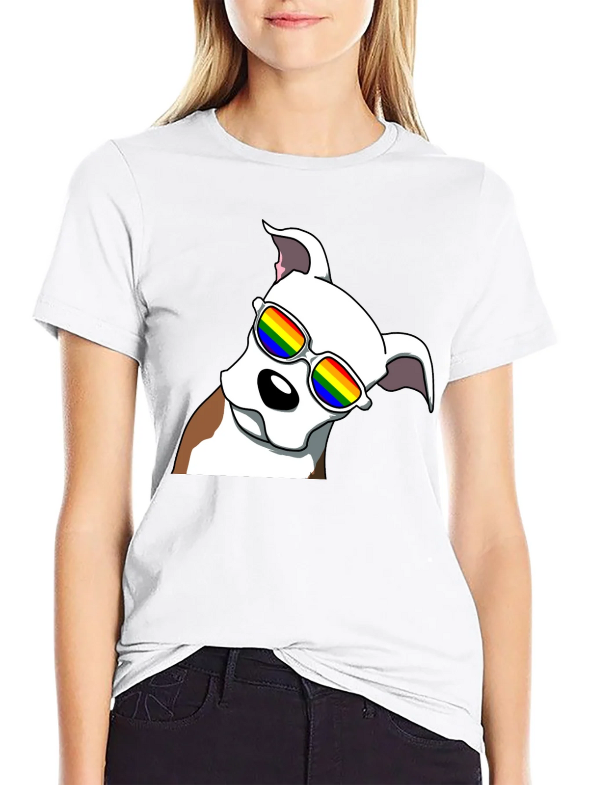 Cool Dog Tee - Rainbow Glasses Black T-Shirt product image 8