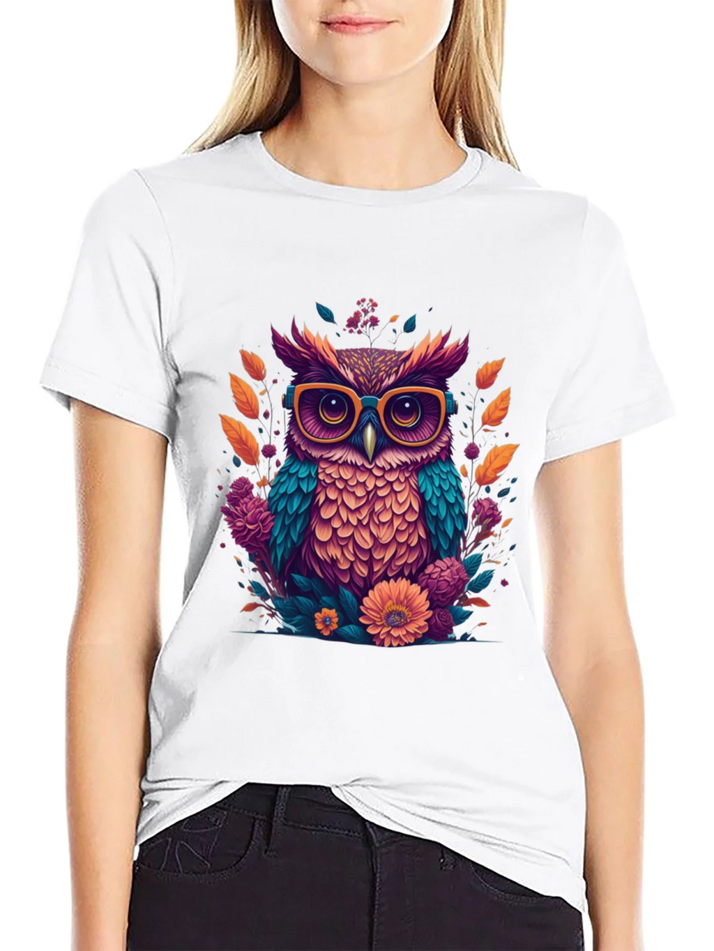 Owl with Glasses Graphic Tee product image 8