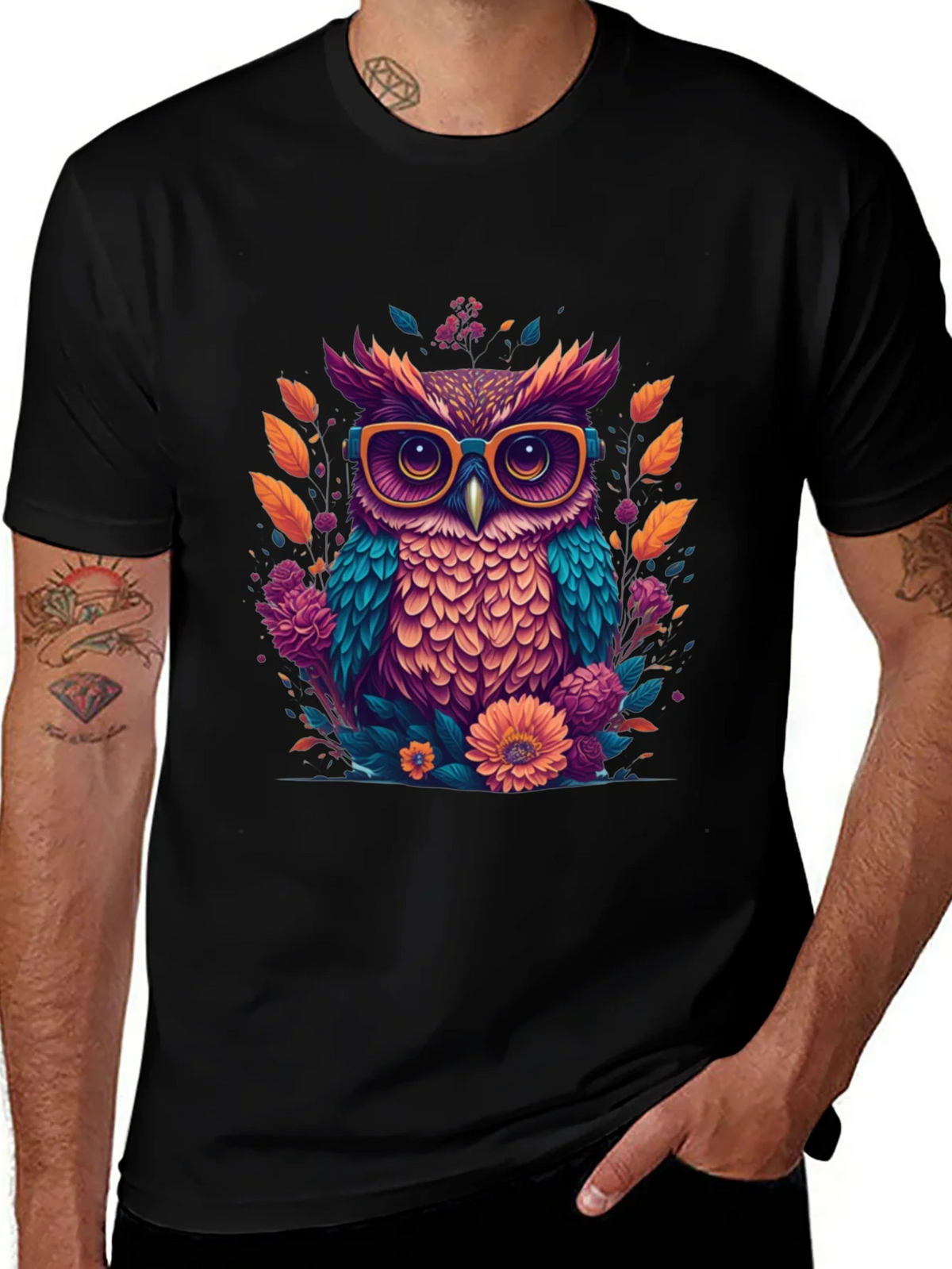 Owl with Glasses Graphic Tee product image 1