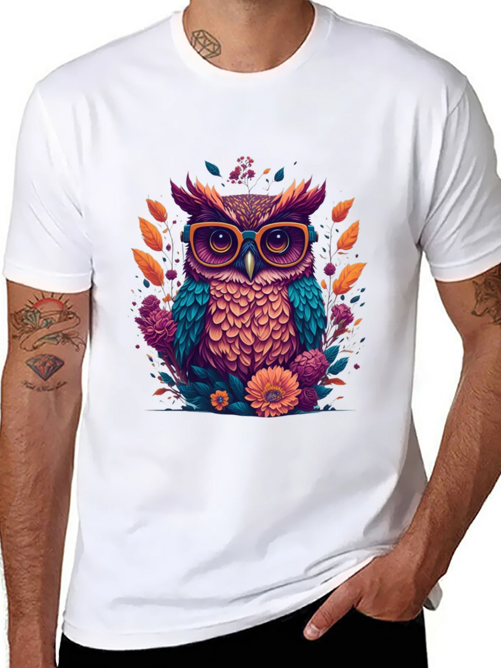 Owl with Glasses Graphic Tee product image 7