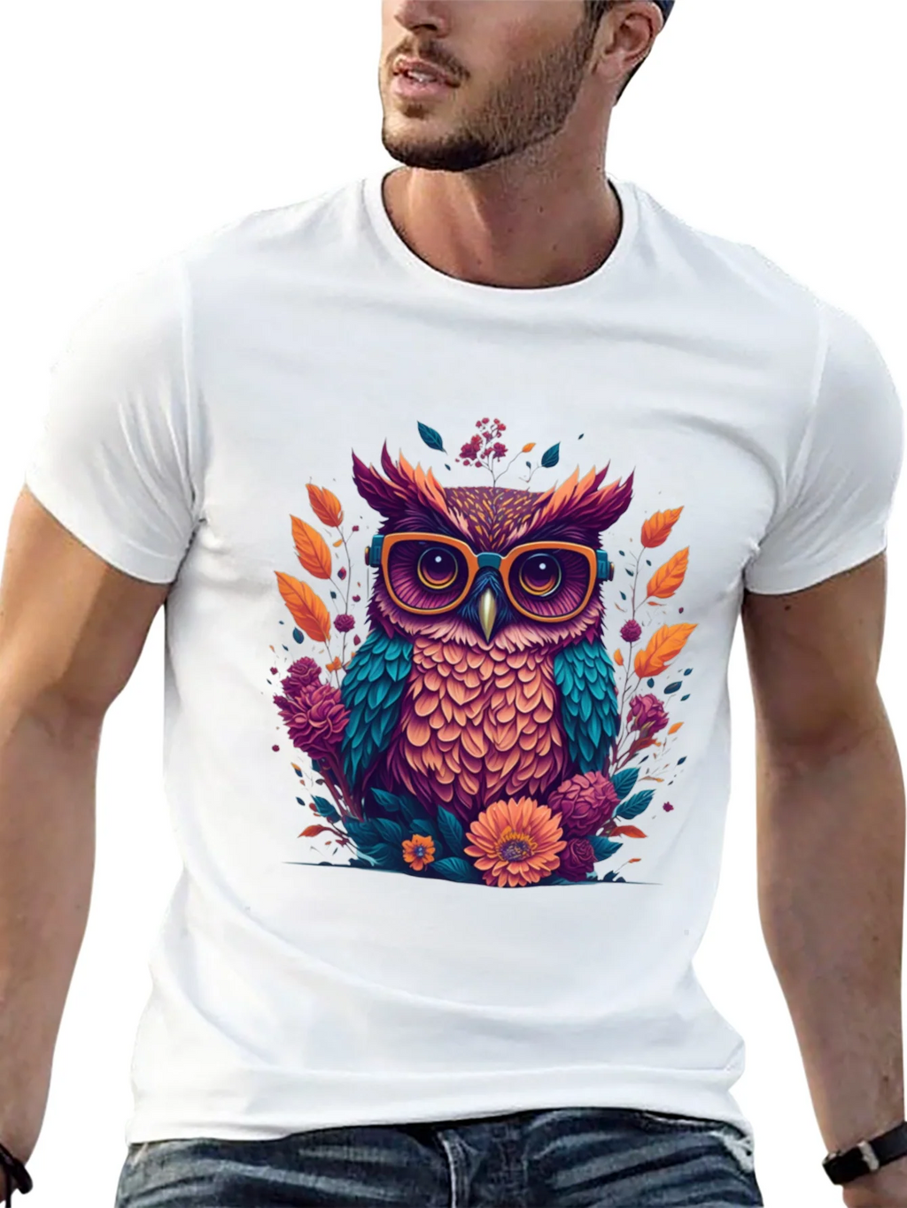 Owl with Glasses Graphic Tee product image 12