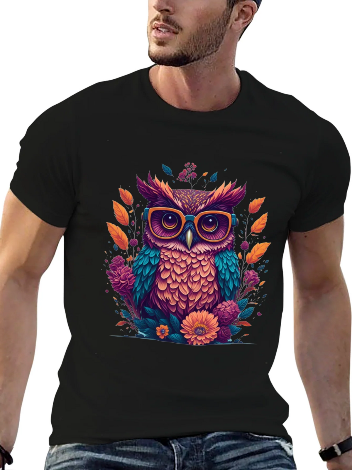 Owl with Glasses Graphic Tee product image 6