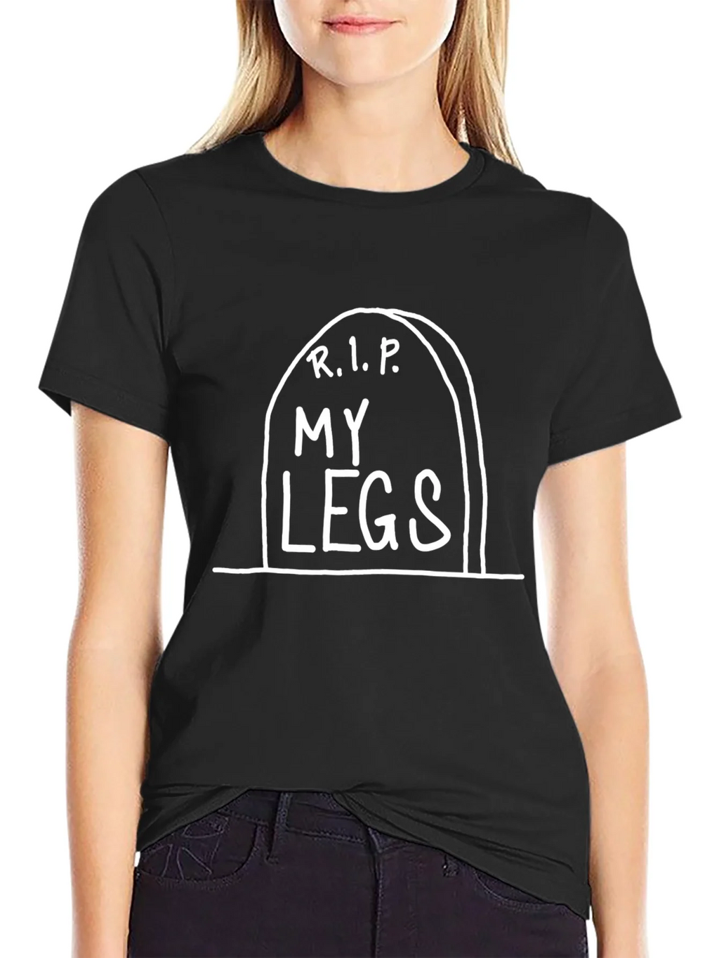 R.I.P. My Legs Funny Black Graphic Tee product image 2