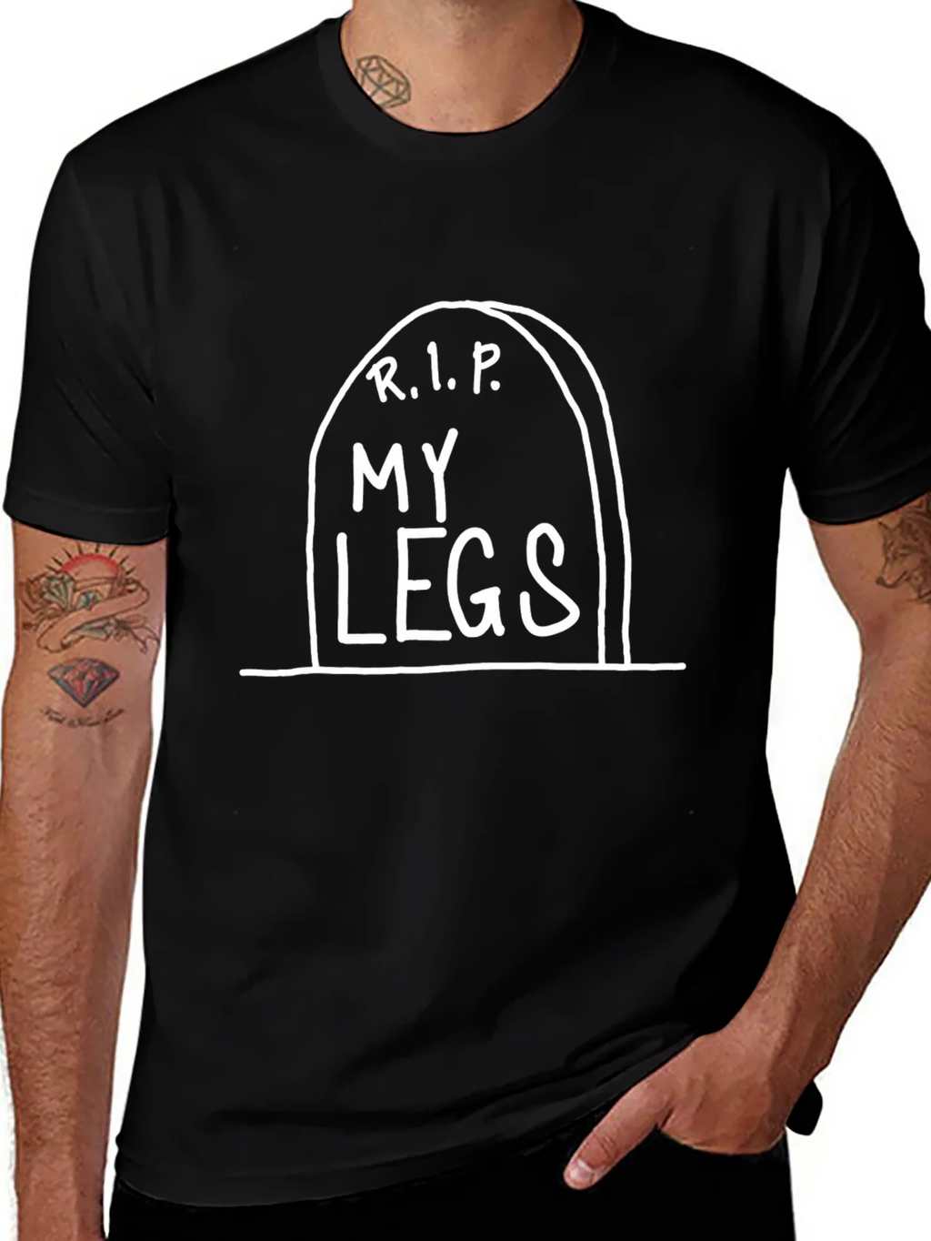 R.I.P. My Legs Funny Black Graphic Tee product image 1