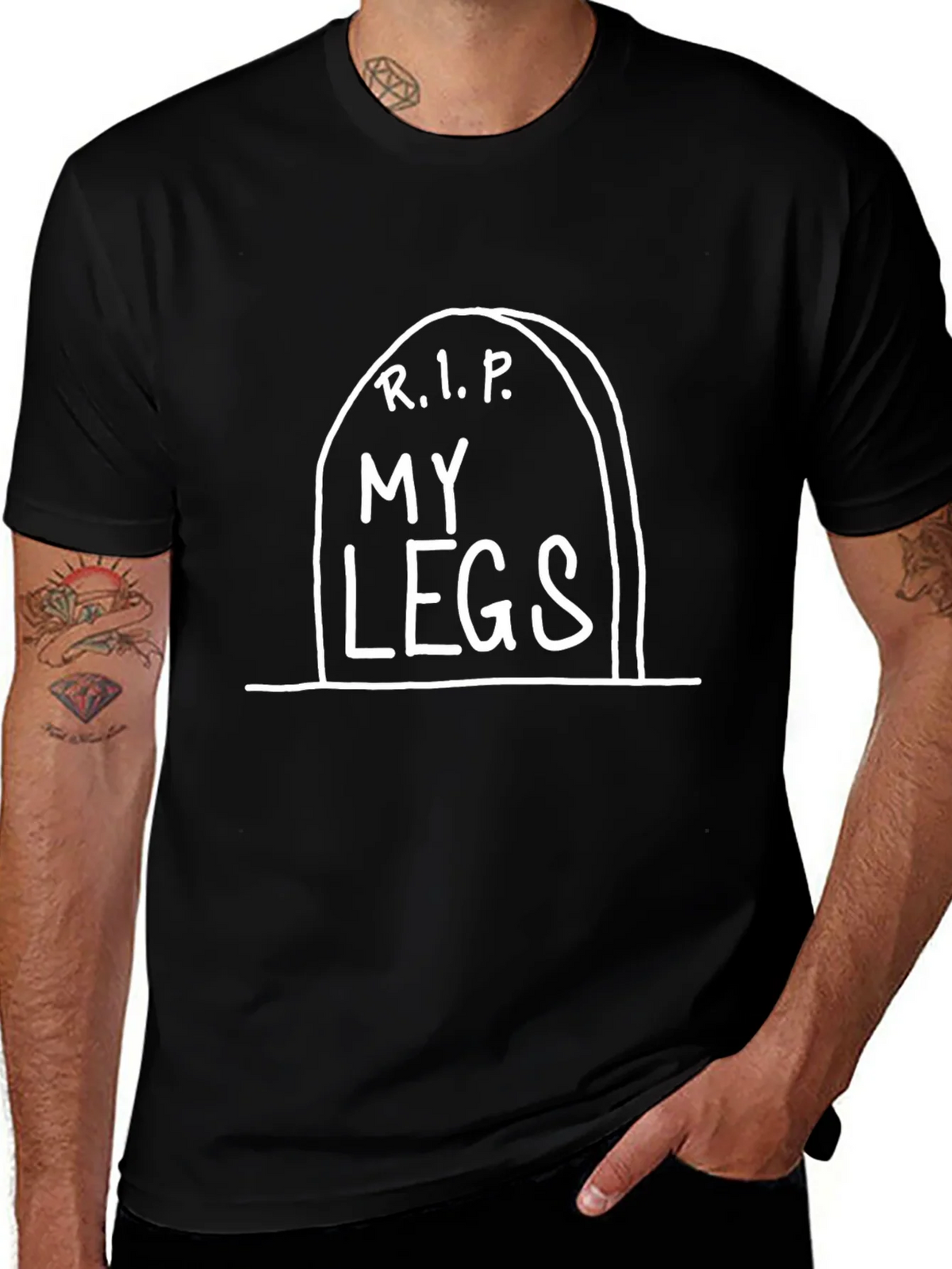 R.I.P. My Legs Funny Black Graphic Tee product image 1