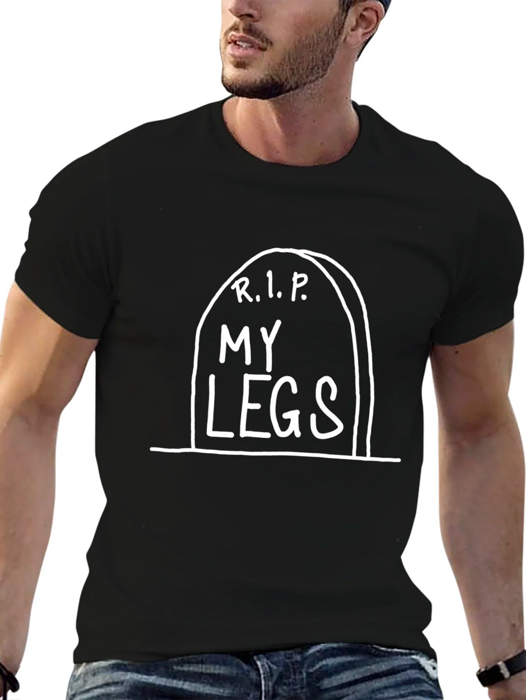 R.I.P. My Legs Funny Black Graphic Tee product image 6