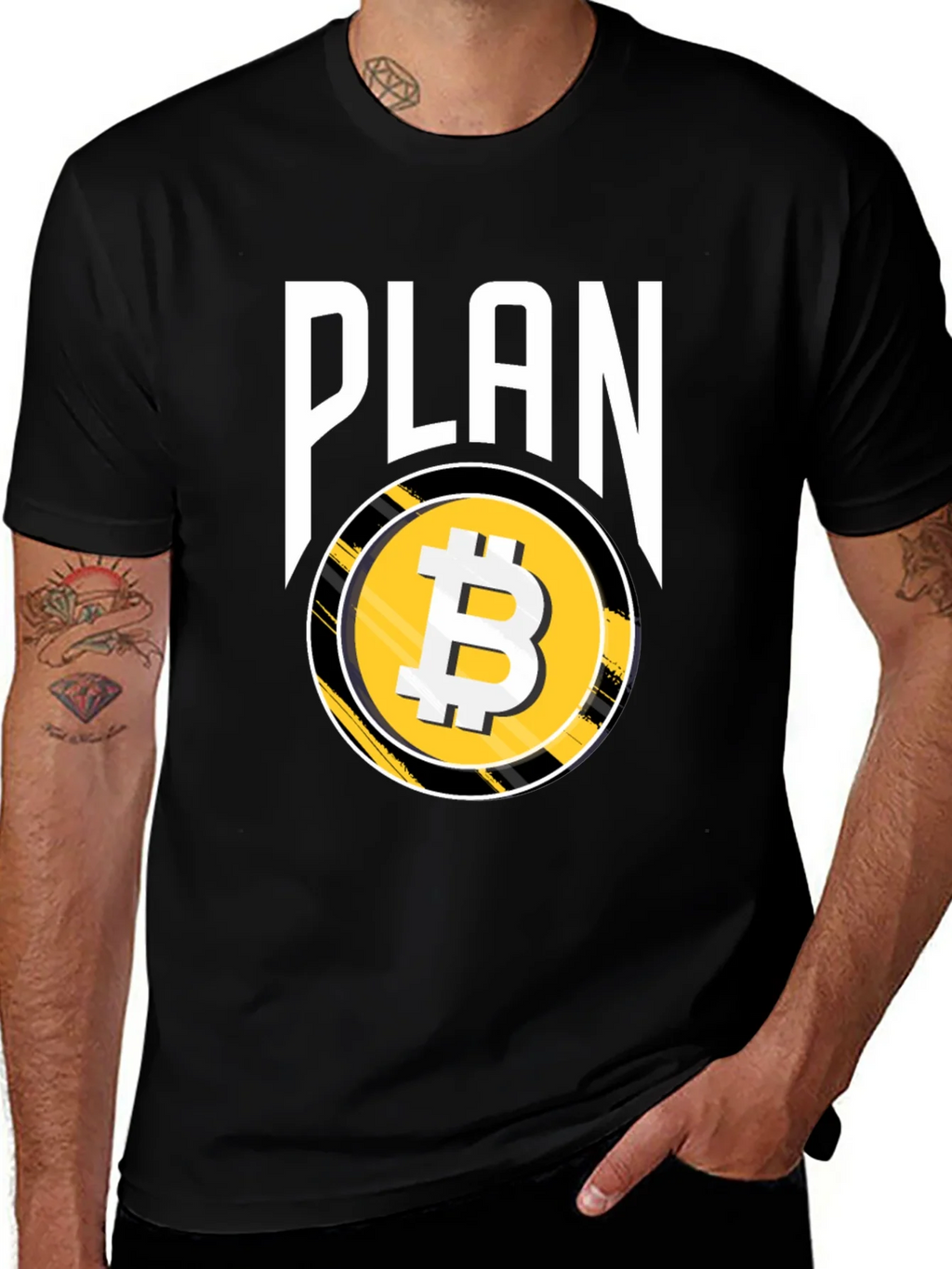 Bitcoin Plan Black T-Shirt Crypto HODL product image 1