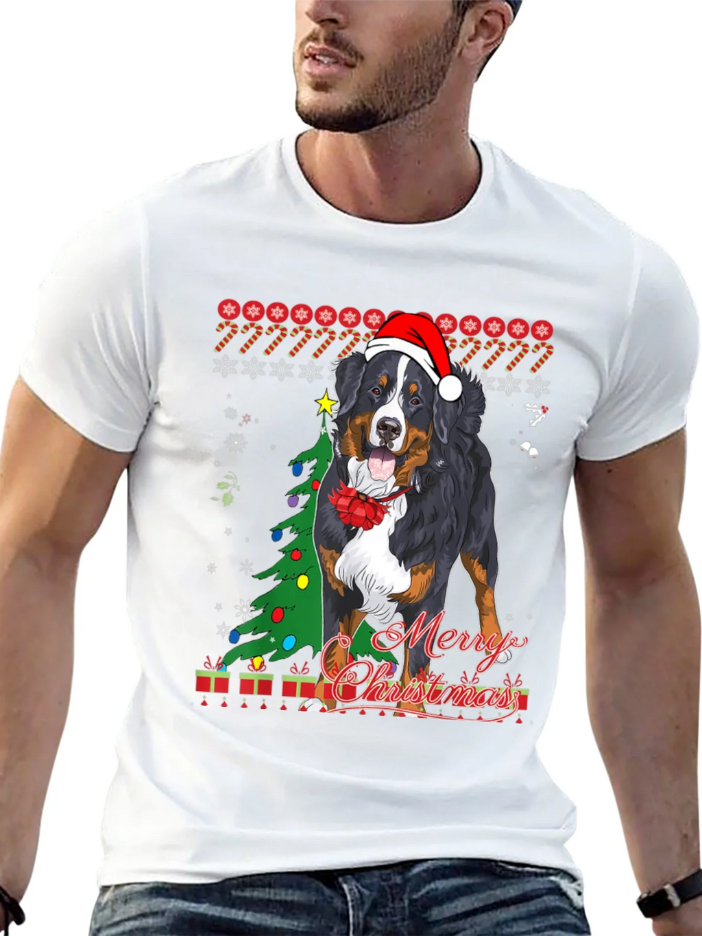 Dog Merry Christmas T-Shirt Holiday Pet Lover Tee