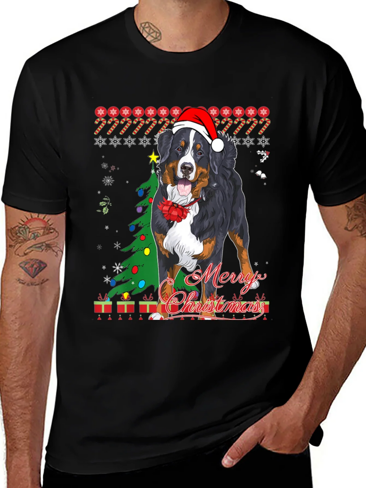 Dog Merry Christmas T-Shirt Holiday Pet Lover Tee