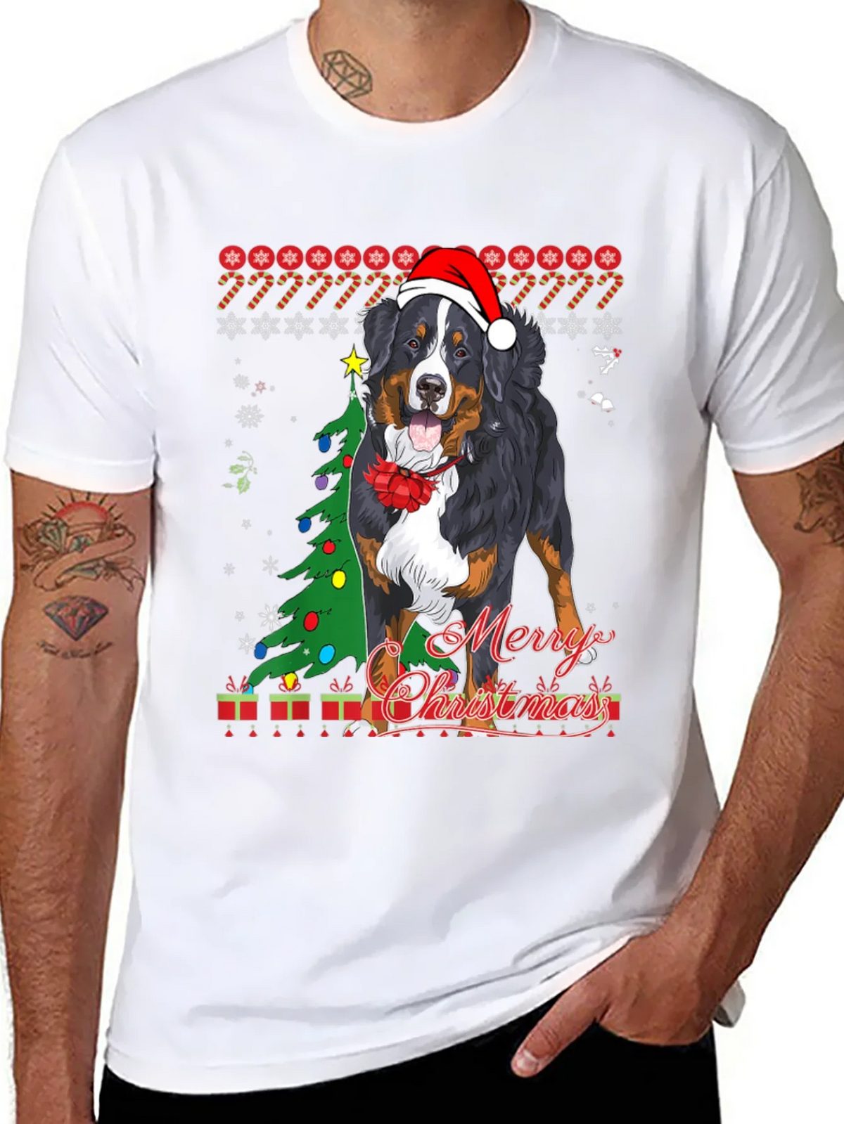 Dog Merry Christmas T-Shirt Holiday Pet Lover Tee